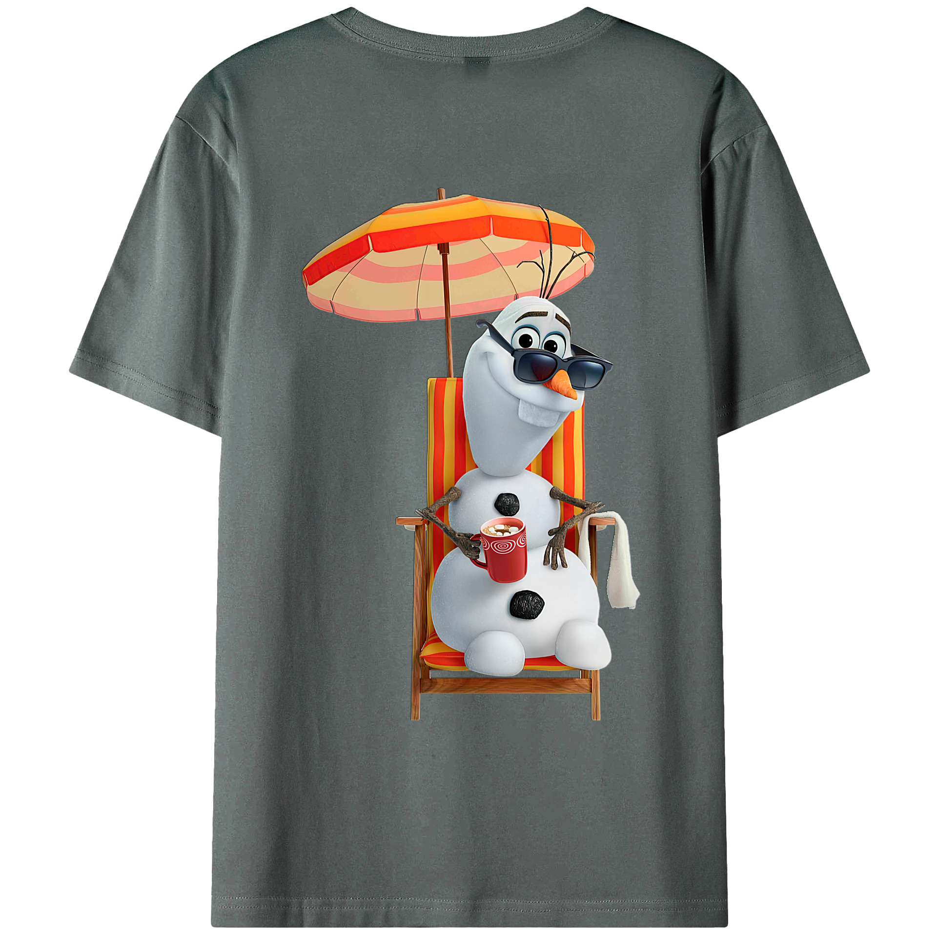 （画像用） アナと雪の女王 アンナ エルサ Frozen Anna Elsa 綿100％ メンズ半袖Tシャツ（バックプリント） 通気性